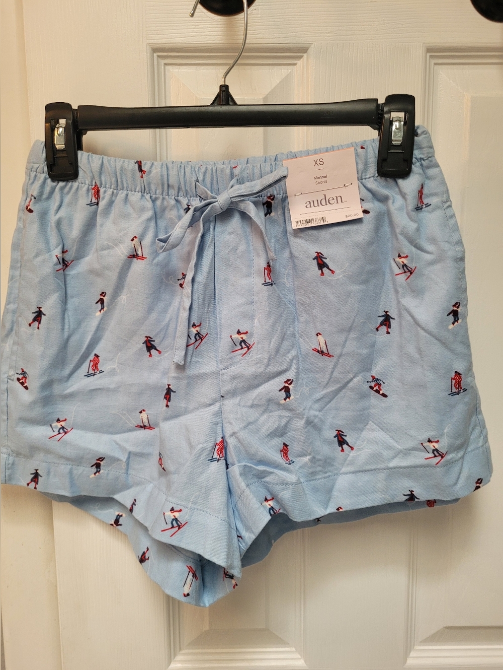 Auden Women's Blue Skiing Winter Sports Flannel Pajama Shorts Sz XS